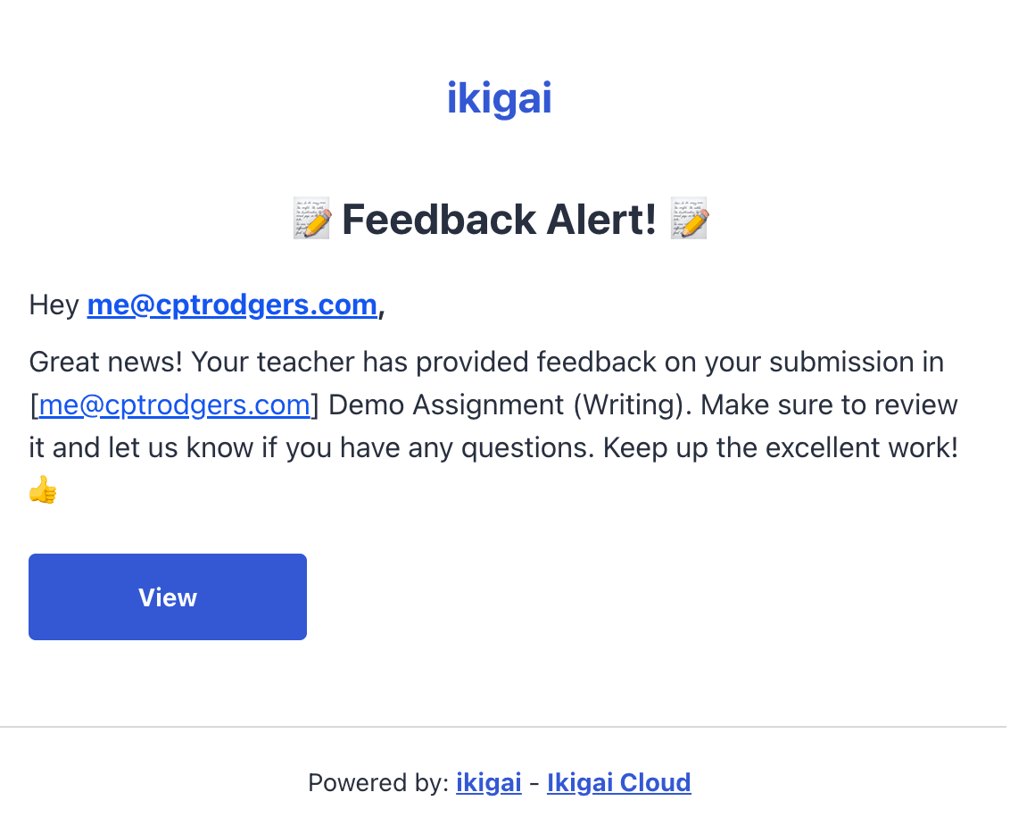 Feedback email